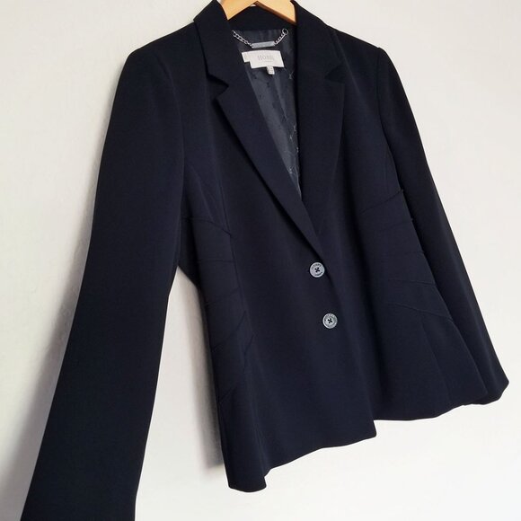 Hobbs London Single Breasted Two Button Darted Pintuck Pleats Blazer Jacket 10 - Picture 4 of 16
